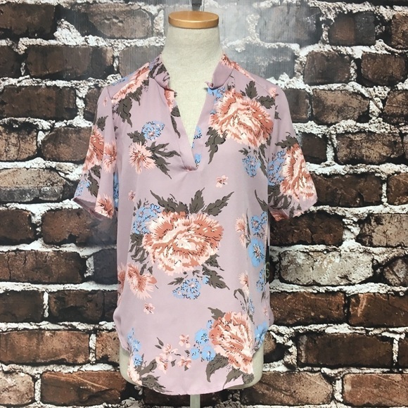 Liberty Love NWT Blouse Top Shirt Boho Floral Pink Blue Small - Picture 4 of 12